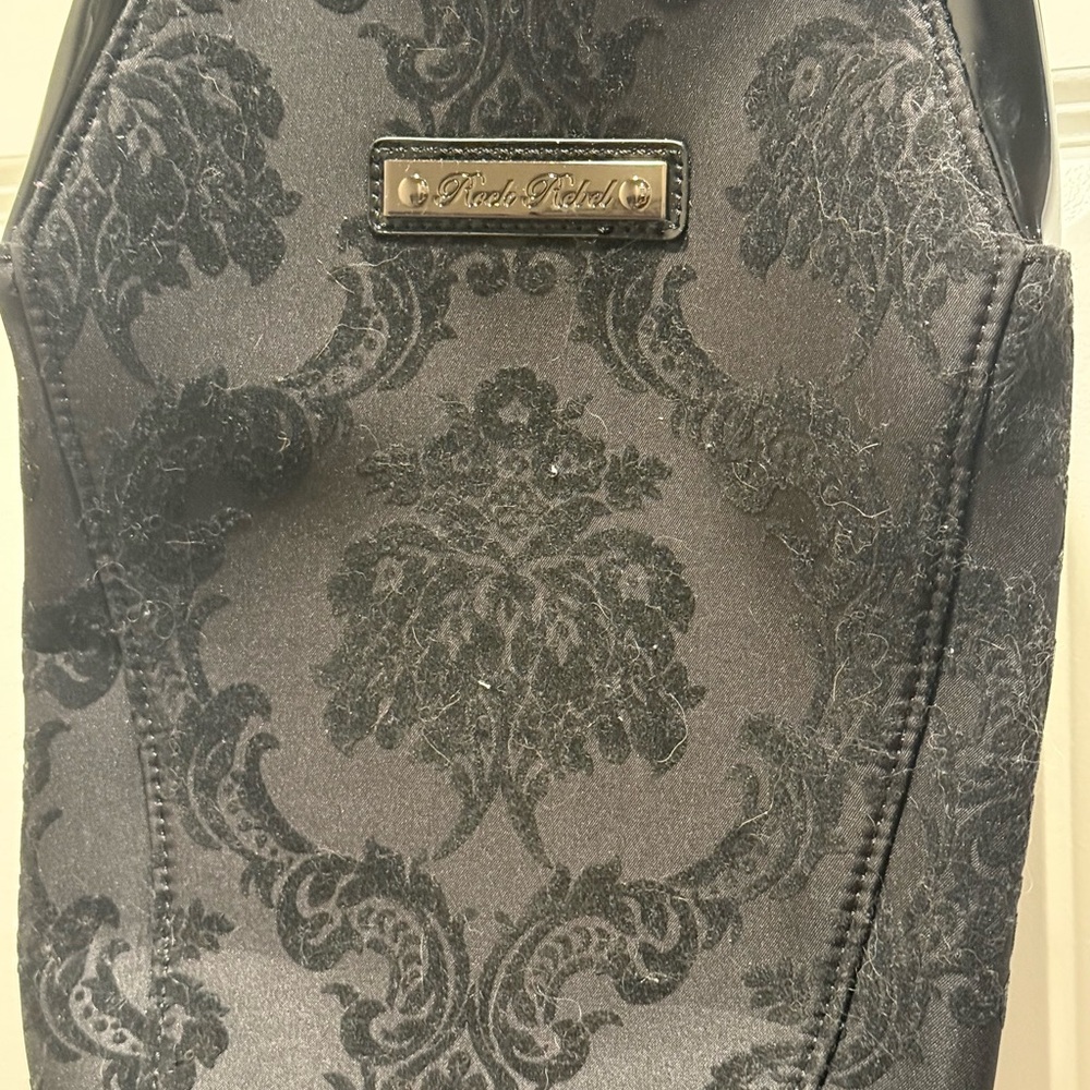 Black Patterned Women's Backpack